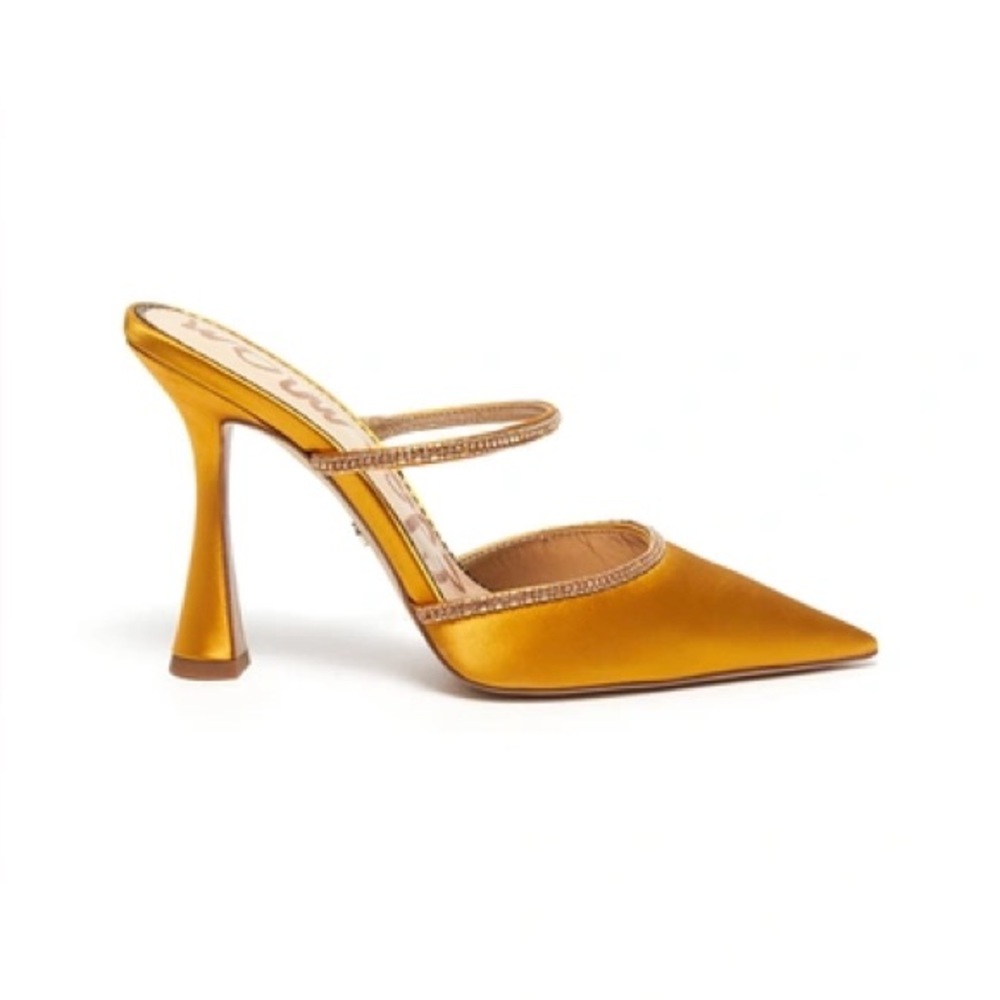 Sam Edelman Aspen Mule Pump in Golden Satin